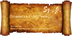 Szadeczki János névjegykártya