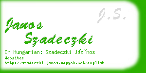 janos szadeczki business card